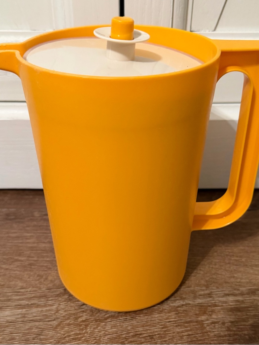 Vintage Tupperware Bright Yellow Pitcher with Pour Spout and Handle